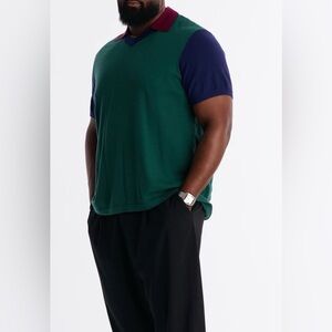 Novamen relaxed color block polo
